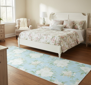 Tappeto vinile camera da letto stile floreale vintage - TenStickers