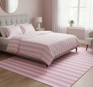 Tappeto vinile camera da letto strisce rosa - TenStickers