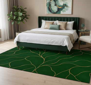 Tappeto vinile camera da letto texture marmo verde e oro - TenStickers