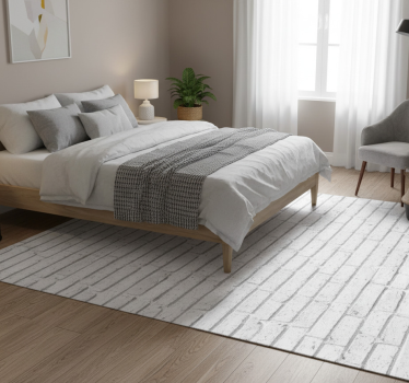 Tappeto vinile camera da letto texture mattoni bianchi - TenStickers