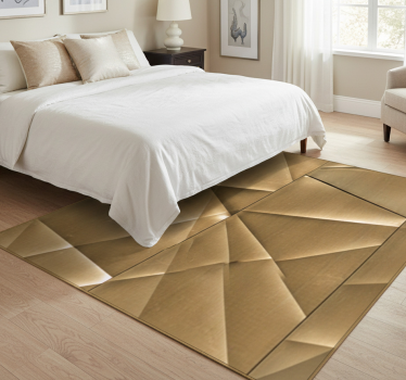 Tappeto vinile camera da letto texture poligonale 3d oro - TenStickers