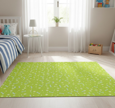 Tappeto vinile camera da letto zampe di cane blu e verdi - TenStickers