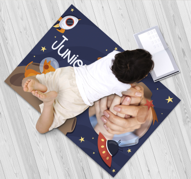 Tappeto vinile con nome a tema spaziale - TenStickers