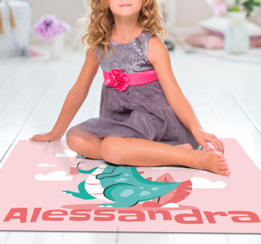 Tappeto vinile con nome drago personalizzato - TenStickers
