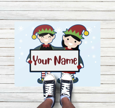 Tappeto vinile con nome elfi personalizzati - TenStickers