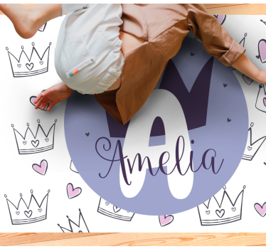 Tappeto vinile per bambini stampa corona personalizzata - TenStickers