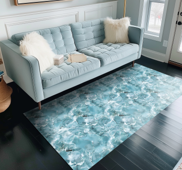Tappeto vinile effetto marmo blu turchese - TenStickers