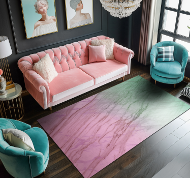 Tappeto vinile effetto marmo colore pastello rosa e verde - TenStickers