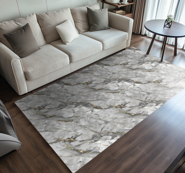 Tappeto vinile effetto marmo grigio e oro - TenStickers