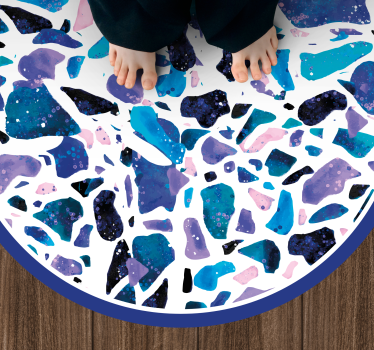 Tappeto vinile effetto marmo mosaico di pietra colorata - TenStickers