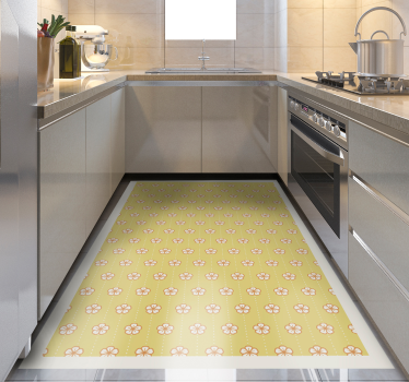 Tappeto vinile fiori accessorio da cucina floreale - TenStickers