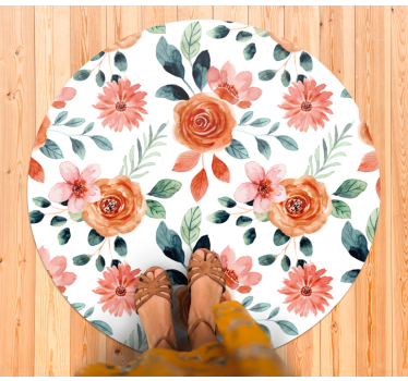 Zerbino pvc cerchio di fiori in fiore - TenStickers