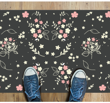 Tappeto vinile fiori eleganza a motivi floreali - TenStickers