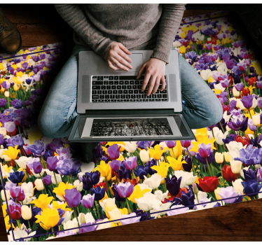Tappeto vinile fiori esplosione realistica colorata - TenStickers