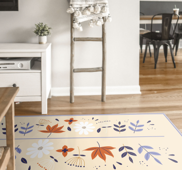 Tappeto vinile fiori insieme di motivi botanici - TenStickers