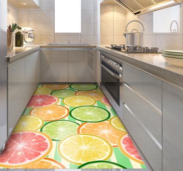 Tappeto pvc cucina motivo a agrumi - TenStickers