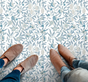 Tappeto vinile fiori motivo a foglie botaniche - TenStickers