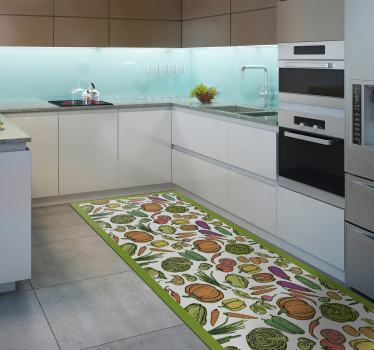 Tappeto vinile fiori raccolta delle verdure - TenStickers