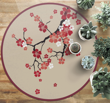 Tappeto vinile fiori rami fioriti - TenStickers