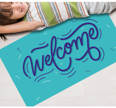 Zerbino pvc benvenuto design blu - TenStickers