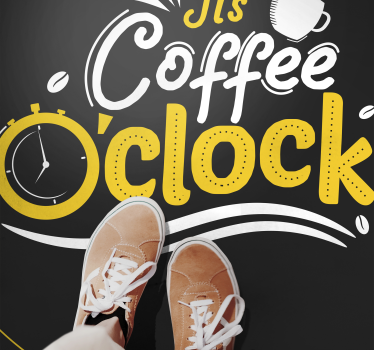 Tappeto vinile frase caffè in punto - TenStickers