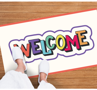 Zerbino pvc cartello di benvenuto colorato - TenStickers