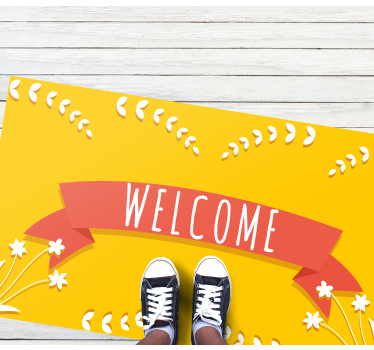 Zerbino pvc saluto di benvenuto giallo - TenStickers