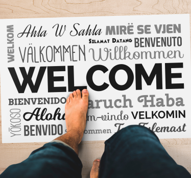 Zerbino pvc design di benvenuto multilingue - TenStickers