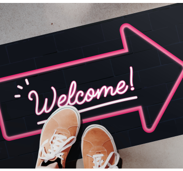 Zerbino pvc benvenuta freccia rosa - TenStickers