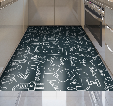 Tappeto pvc cucina messaggi eco-compatibili - TenStickers