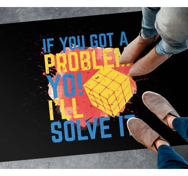 Tappeto vinile frase messaggio di risoluzione dei problemi - TenStickers