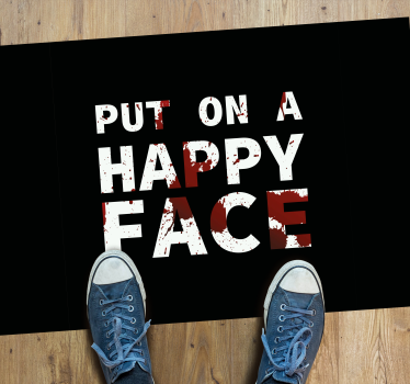 Tappeto vinile frase mettere su la faccia - TenStickers