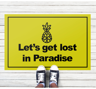 Tappeto vinile frase perdersi nel paradiso - TenStickers