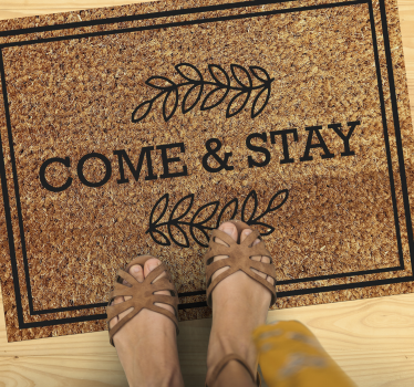 Zerbino pvc frase vieni e resta - TenStickers
