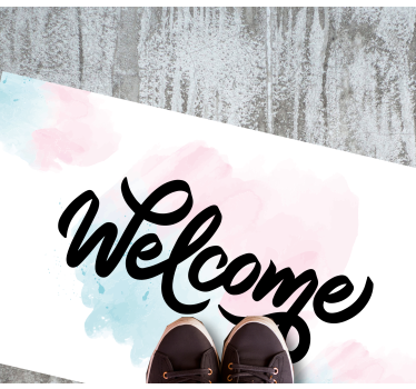 Zerbino pvc benvenuto all'acquarello - TenStickers