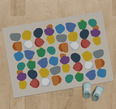 Tappeto vinile geometrico forme di ciottoli colorati - TenStickers