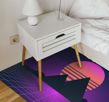 Tappeto vinile vintage geometria tramonto retrò - TenStickers