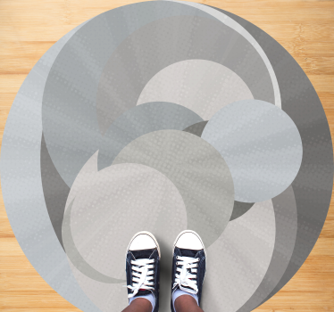 Tappeto vinile geometrico illusione di cerchi sovrapposti - TenStickers