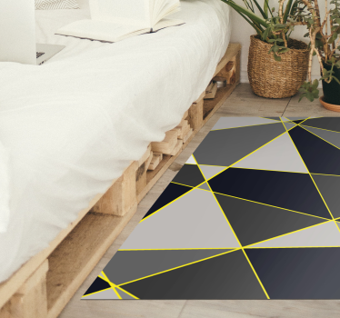 Tappeto vinile geometrico linee triangolari grigie - TenStickers
