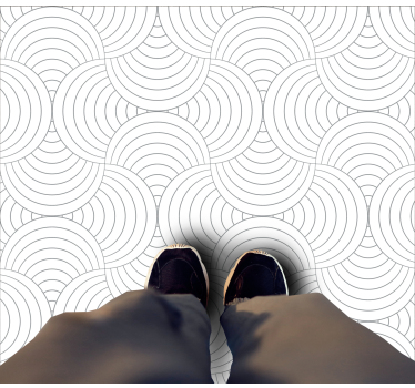 Tappeto vinile minimalista motivo a linee curve - TenStickers