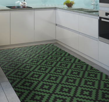 Tappeto pvc cucina motivo a rombi verdi - TenStickers