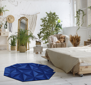 Tappeto vinile geometrico sfaccettature geometriche blu - TenStickers