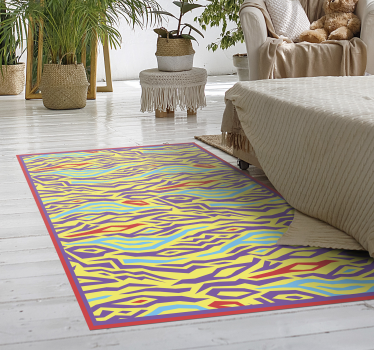 Tappeto vinile geometrico strisce zebrate astratte - TenStickers