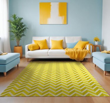 Tappeto vinile giallo disegno geometrico della freccia - TenStickers