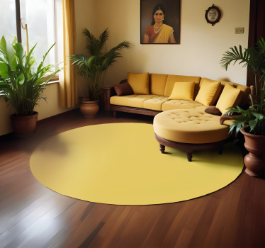 Tappeto vinile giallo disegno rotondo - TenStickers