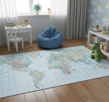 Tappeto vinile mappamondo programma inglese - TenStickers