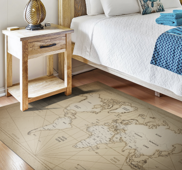 Tappeto vinile camera da letto mappa del mondo artistica - TenStickers