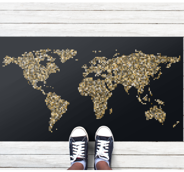 Tappeto vinile mappamondo mappa del mondo dorata - TenStickers