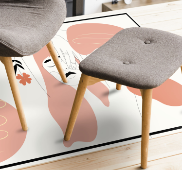 Tappeto vinile minimalista arte facciale astratta - TenStickers