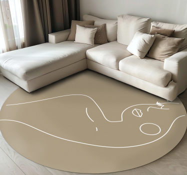 Tappeto vinile minimalista del volto di una donna - TenStickers